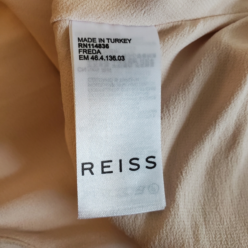 Reiss Freda Tie Halter Neck Blouse in Blush Nude Size Small 6 - Picture 12 of 16